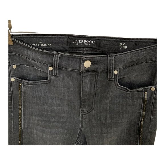 Liverpool Zipper Trim Abby Hi Rise The Ankle Skinny Jeans \ Size 8 - Picture 7 of 15
